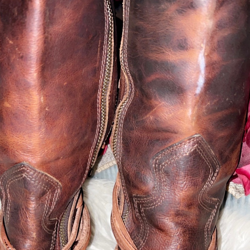 FREEBIRD Coal Lace Up Boot in Cognac Leather - Picture 6 of 9